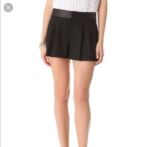 Alice and Olivia Leather waist Flutter Shorts